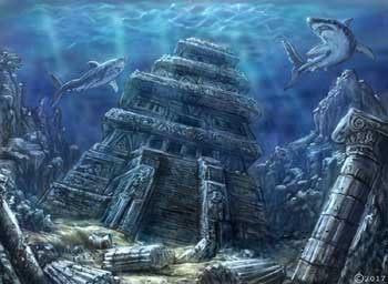james olley enviroment ancient sunken temple for anti matter games