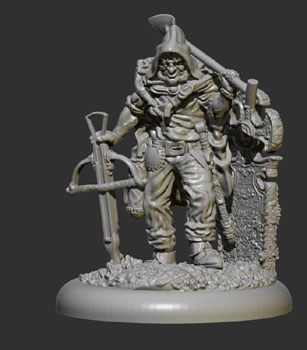 james olley concept artist, grave robber sculpt for anti matter games